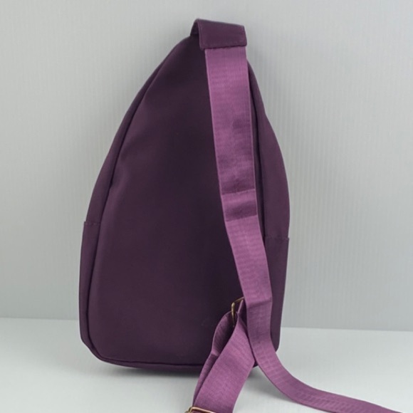 Purple Crossbody Sling Bag 5 Pockets by Jingpin Creations Cloth Purse - Picture 4 of 11